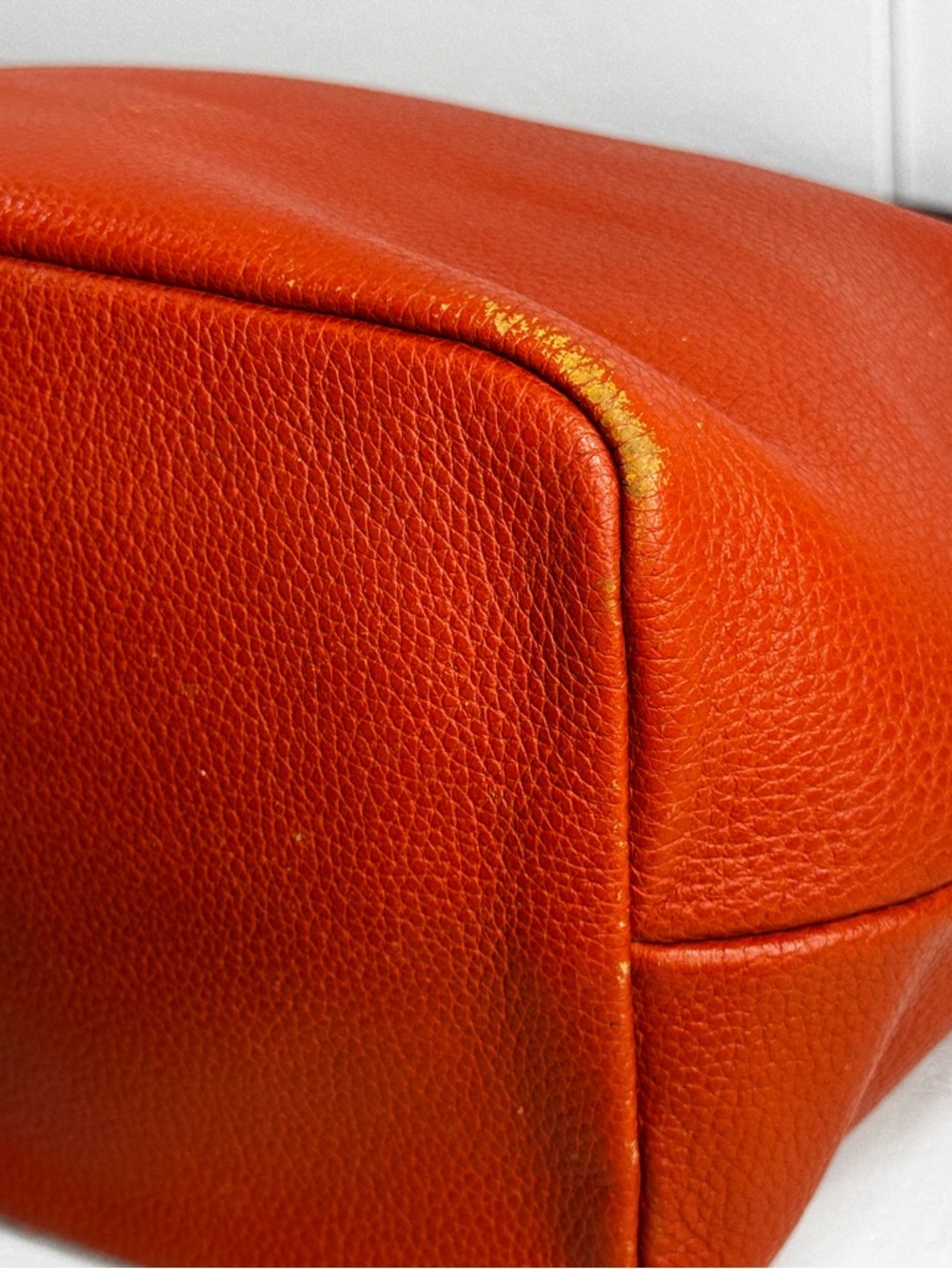 Longchamp Le Pliage Cuir Small Orange Leather Tote Bag Top Handle Authentic - Picture 6 of 16